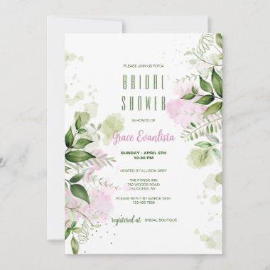 Spring Watercolor Bridal Shower Invitations