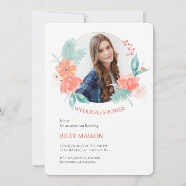Spring Watercolor Frame Shower Invitations