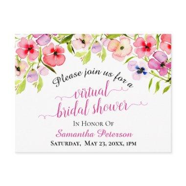 Spring Watercolor Pansies Virtual Bridal Shower Invitation PostInvitations