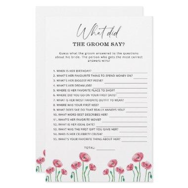 Spring What did the groom say bridal game