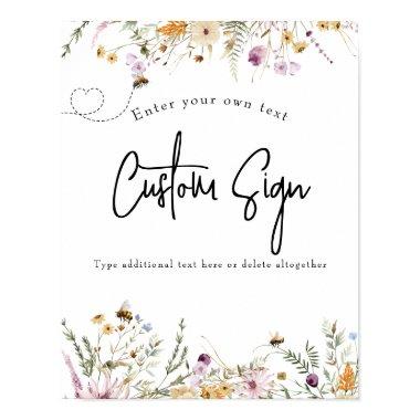 Spring Wildflower | Bee Shower | Custom Text Sign