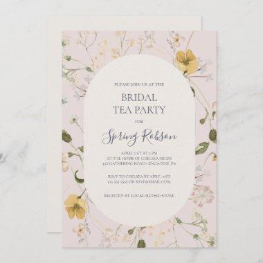 Spring Wildflower | Blush Bridal Tea Party Invitations