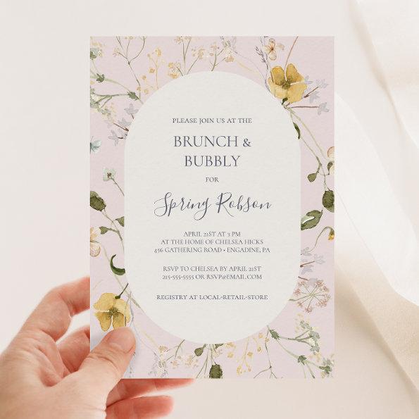 Spring Wildflower | Blush Brunch and Bubbly Shower Invitations