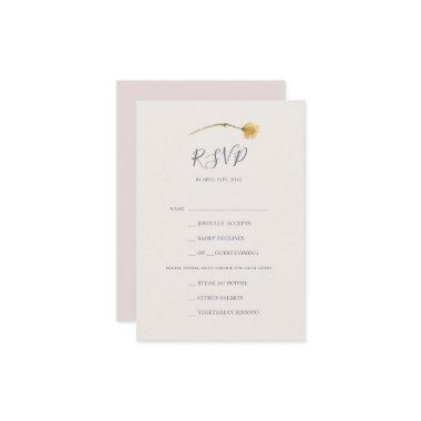 Spring Wildflower | Blush Menu Choice RSVP Card