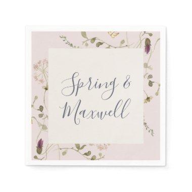 Spring Wildflower | Blush Wedding Napkins