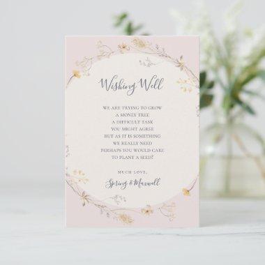 Spring Wildflower | Blush Wedding Wishing Well Enclosure Invitations