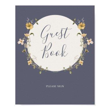 Spring Wildflower | Dusty Purple Guest Book Sign