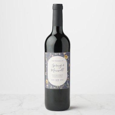 Spring Wildflower | Dusty Purple Wedding Wine Label