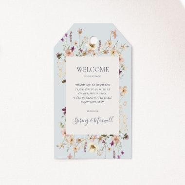 Spring Wildflower | Light Blue Wedding Welcome Gift Tags