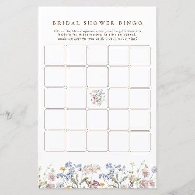 Spring Wildflower Meadow Bridal Shower Bingo