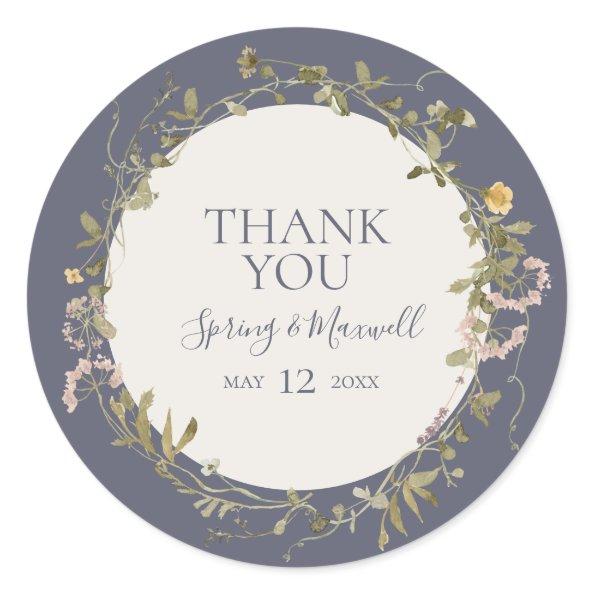 Spring Wildflower | Purple Thank You Favor Sticker