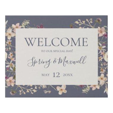 Spring Wildflower Purple Welcome Faux Canvas Print