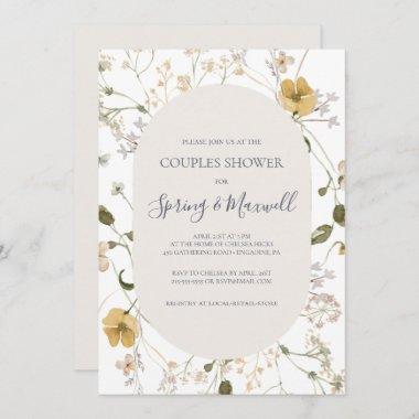 Spring Wildflower | White Couples Shower Invitations