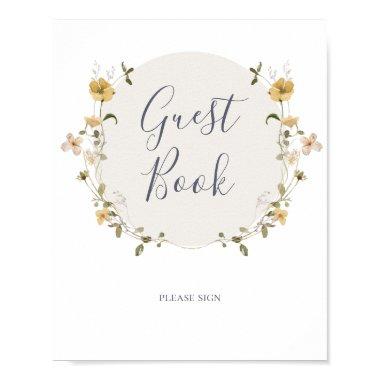 Spring Wildflower | White Guest Book Sign