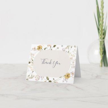 Spring Wildflower | White Thank You Invitations