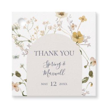 Spring Wildflower | White Thank You Favor Tags