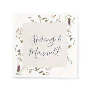 Spring Wildflower | White Wedding Napkins