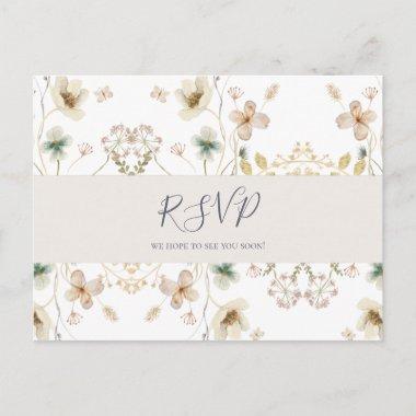 Spring Wildflower | White Wedding RSVP PostInvitations