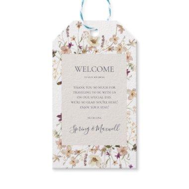 Spring Wildflower | White Wedding Welcome Gift Tags