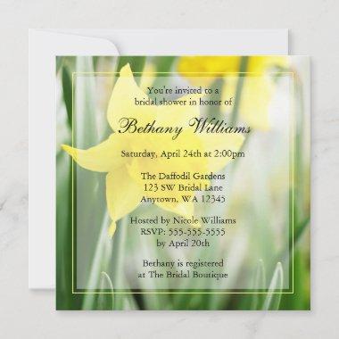 Spring Yellow Daffodil Flowers Bridal Shower Invitations