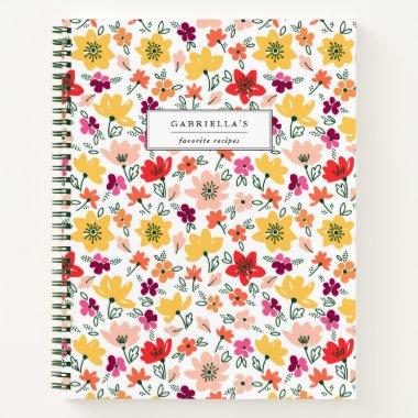 Springtime Floral Recipe Notebook