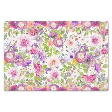 Springtime Ranunculus and Rose Tissue Paper