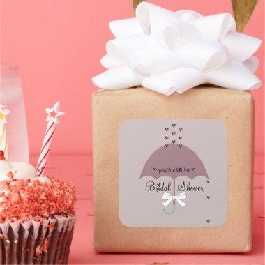 Sprinkle Love Purple Mauve & White Shower Party Square Sticker