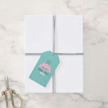 Sprinkle Love Teal Blue & Pink Shower Party Gift Tags