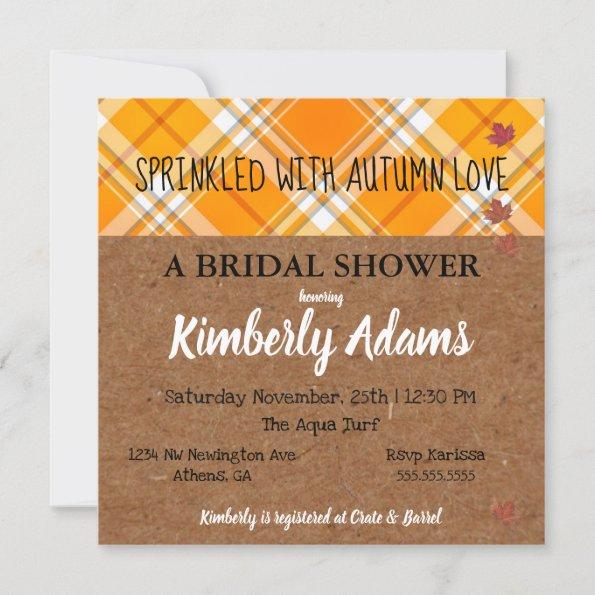 Sprinkle With Autumn Love Party Bridal Shower Invitations