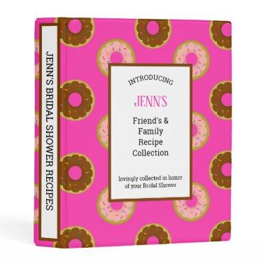 Sprinkled Donuts Pink Special Occasion Recipe Mini Binder