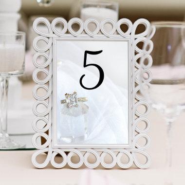 Square Diamond Ring and Pillar Crystal Wedding Table Number