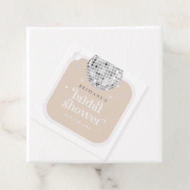 Square Silver Retro Disco Groovy Bridal Shower Favor Tags