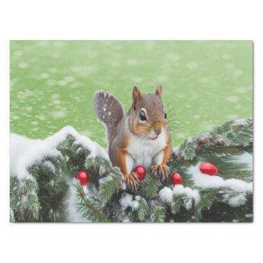 Squirrel Christmas Holidays Tissue Paper