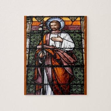 St. Joseph pray for us - stained glass window Jigsaw Puzzle