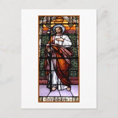 St. Joseph pray for us - stained glass window PostInvitations