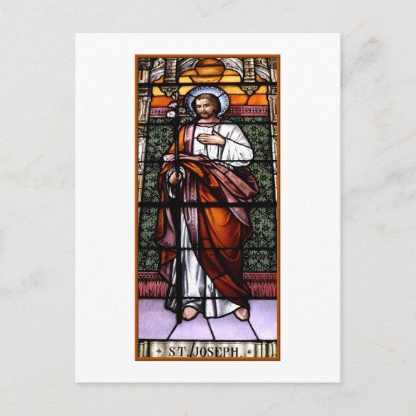 St. Joseph pray for us - stained glass window PostInvitations