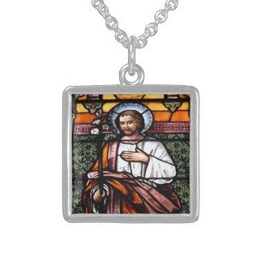 St. Joseph Stained Glass Window Necklace