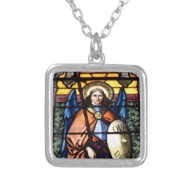 St. Michael The Archangel Stained Glass Necklace