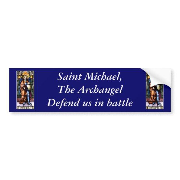 St. Michael The Archangel Stained Glass Window Bumper Sticker