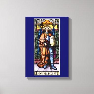 St. Michael The Archangel Stained Glass Window Canvas Print