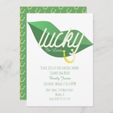 St Patrick Day Lucky Bridal Shower Lip Green Invitations