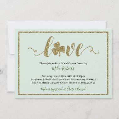 St. Patrick's Day Lucky in Love Bridal Shower Invitations