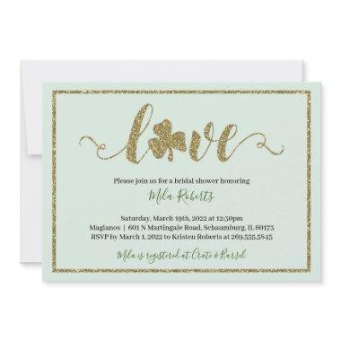 St. Patrick's Day Lucky in Love Bridal Shower Invitations