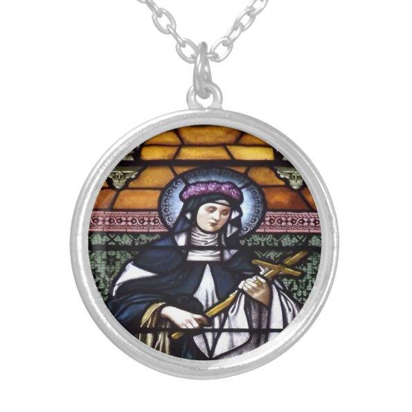 St. Rose of Lima Stained Glass Necklace