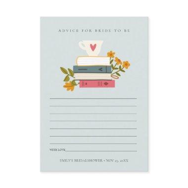 Stack Books Floral Advice For Bride Bridal Shower Enclosure Invitations