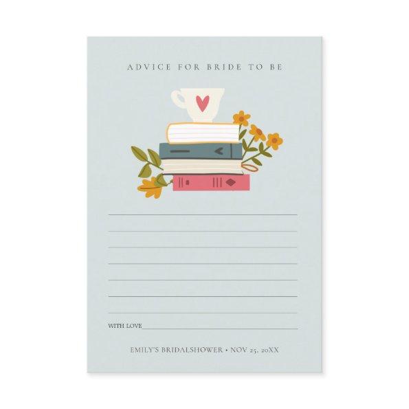 Stack Books Floral Advice For Bride Bridal Shower Enclosure Invitations