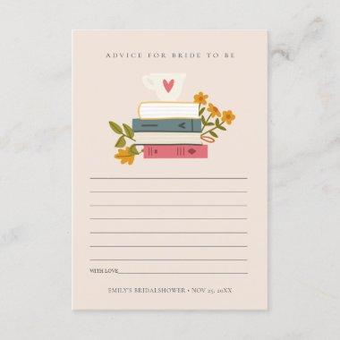 Stack Books Floral Advice For Bride Bridal Shower Enclosure Invitations
