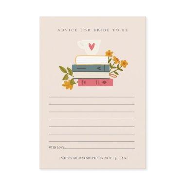 Stack Books Floral Advice For Bride Bridal Shower Enclosure Invitations