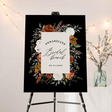 Stag black terracotta floral rustic bridal brunch foam board