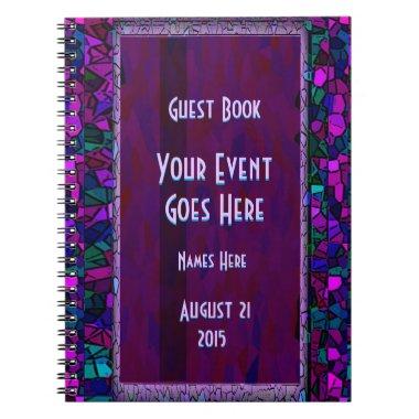 Stained Glass Look Glitter Guest Book